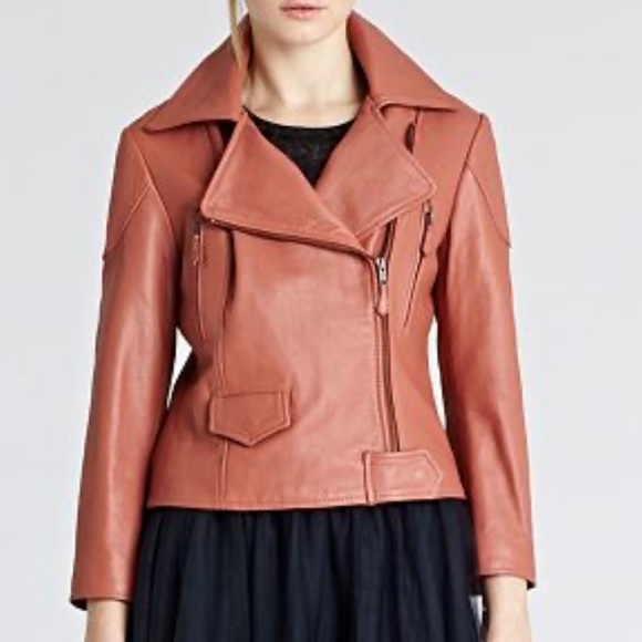 REISS 1971 Becky Lamb Multi-Zip Biker Jacket - Picture 2 of 8